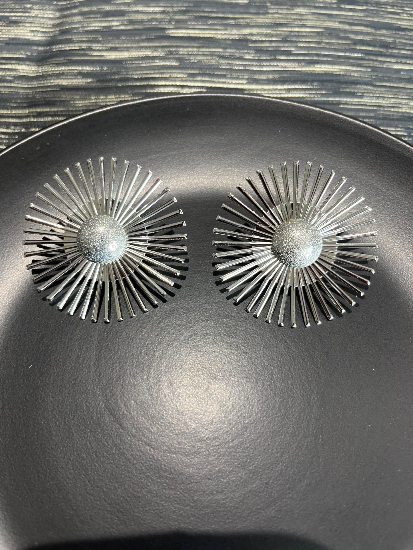 Gold Spiked Fan earrings