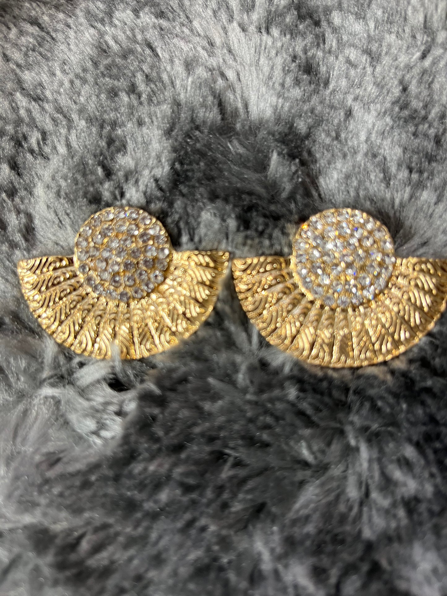 Half Moon Crystal Earrings