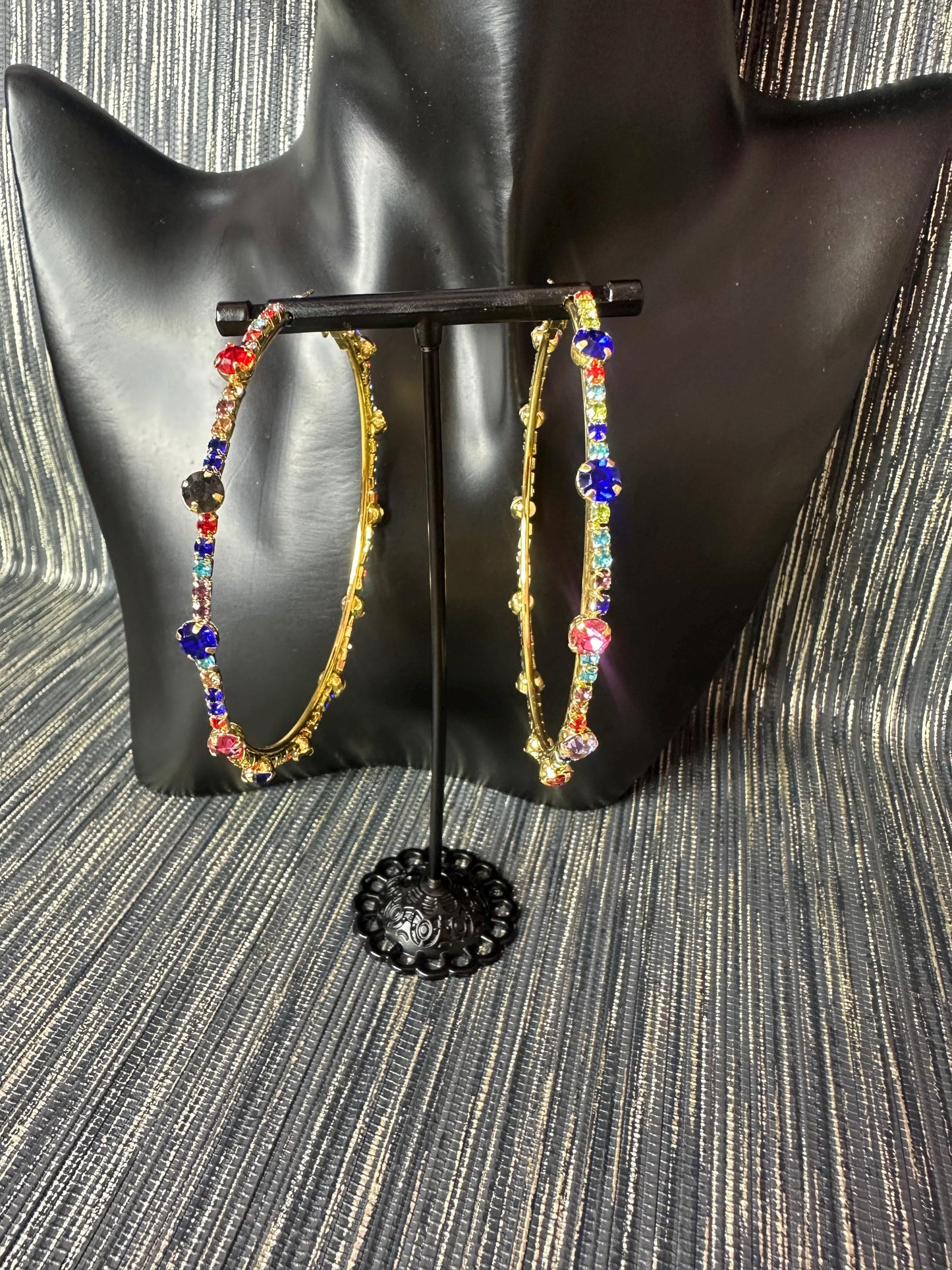 Mia-2 Multi Stoned Hoop earrings