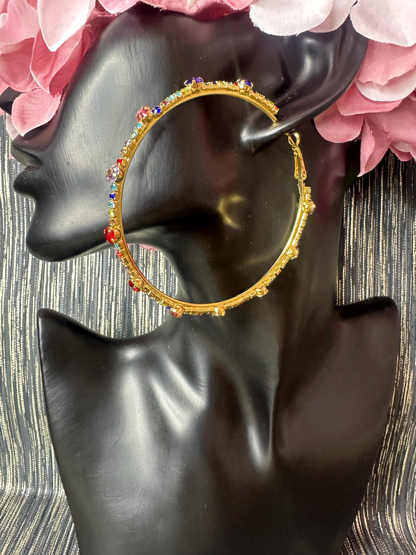 Mia-2 Multi Stoned Hoop earrings
