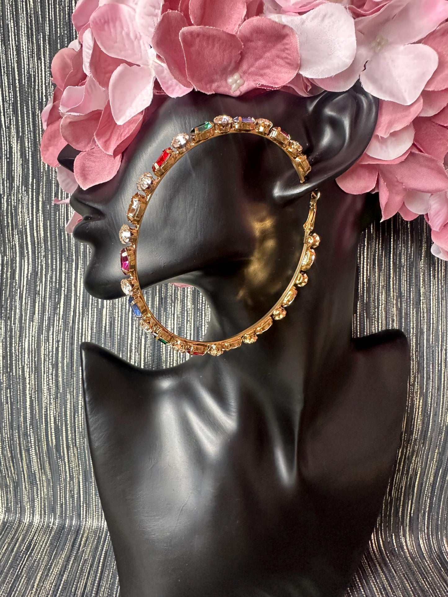 Mia-1 Multi-Stoned Hoop earrings