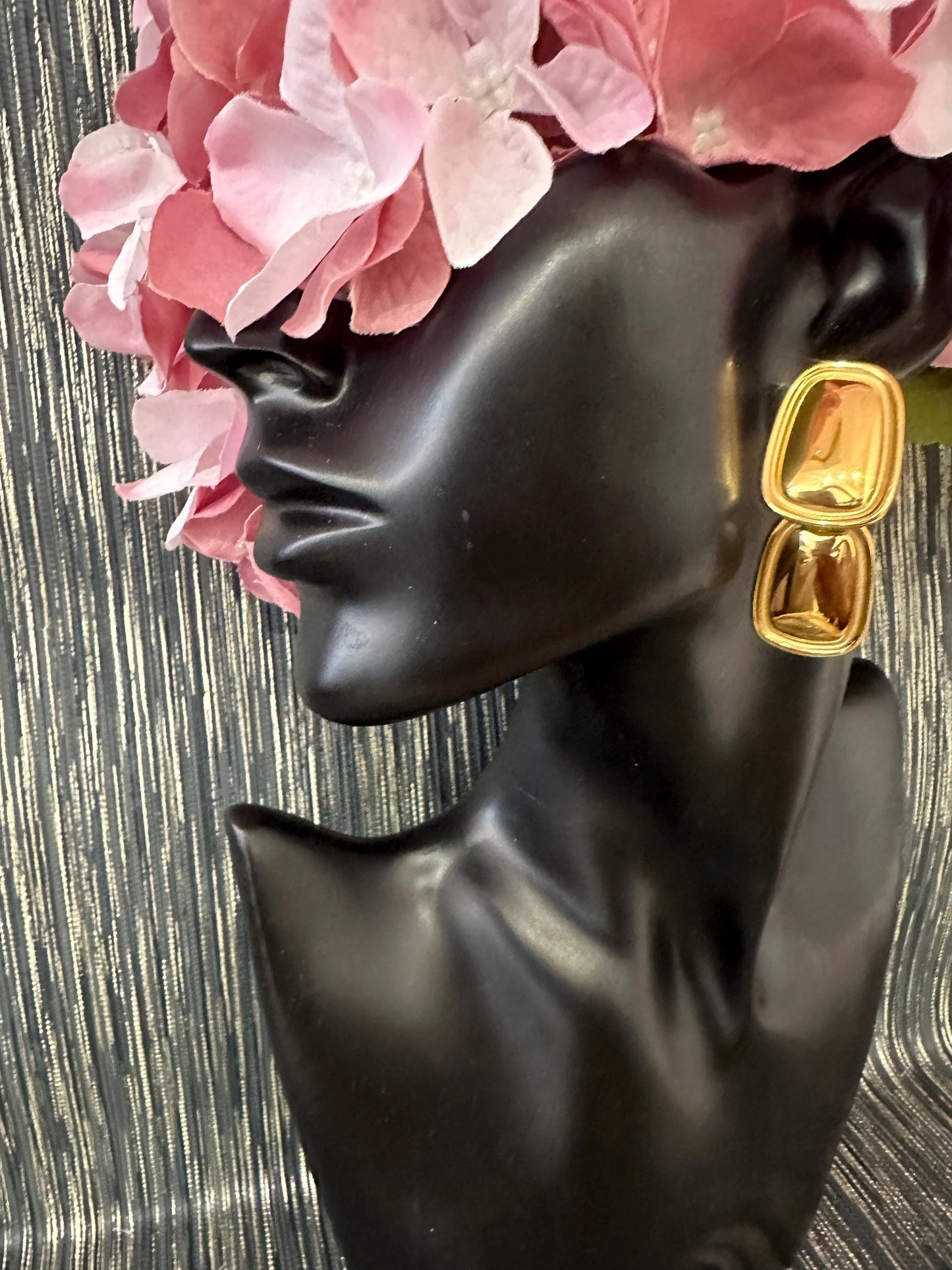 Gold tiered drop dangle earrings