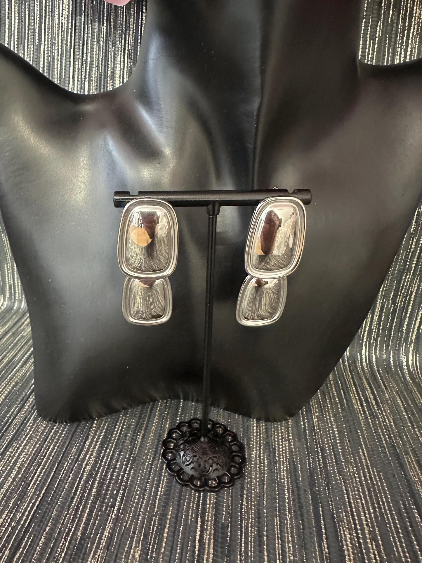 Silver Tiered Drop Dangle earrings