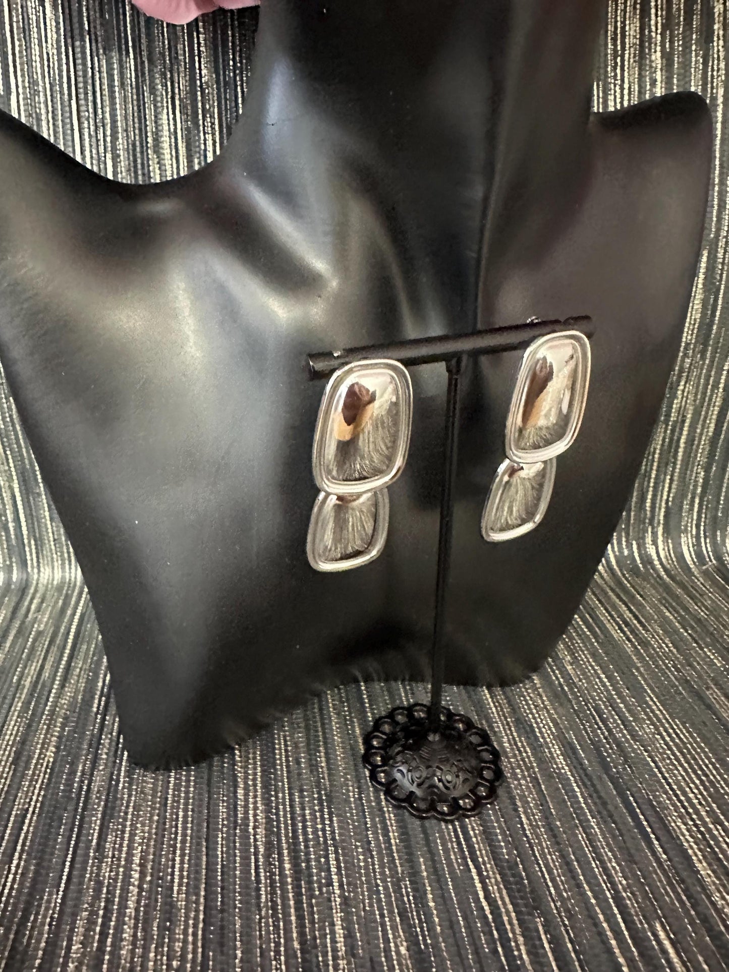 Silver Tiered Drop Dangle earrings