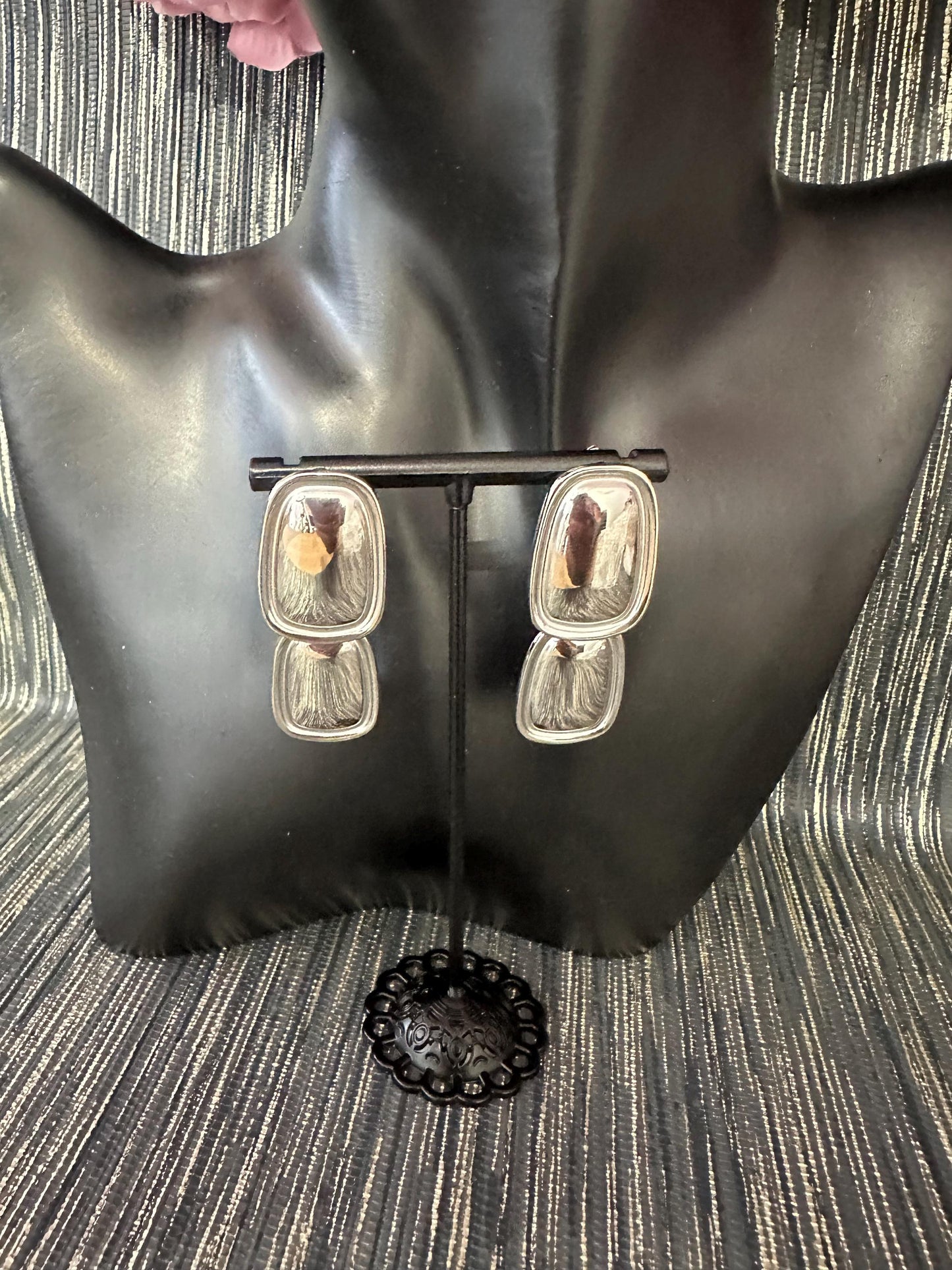 Silver Tiered Drop Dangle earrings