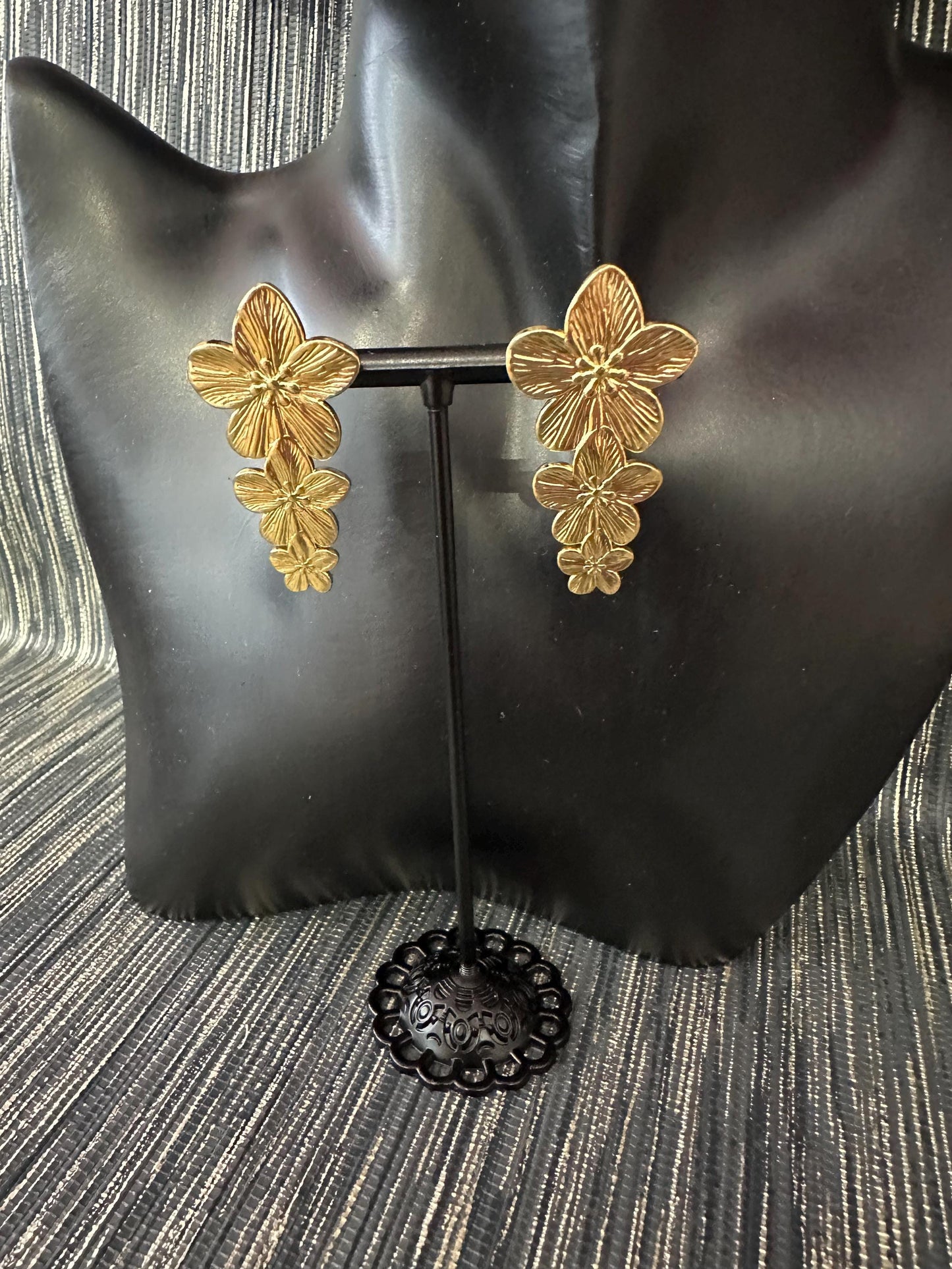 Three Tiered flower earrings