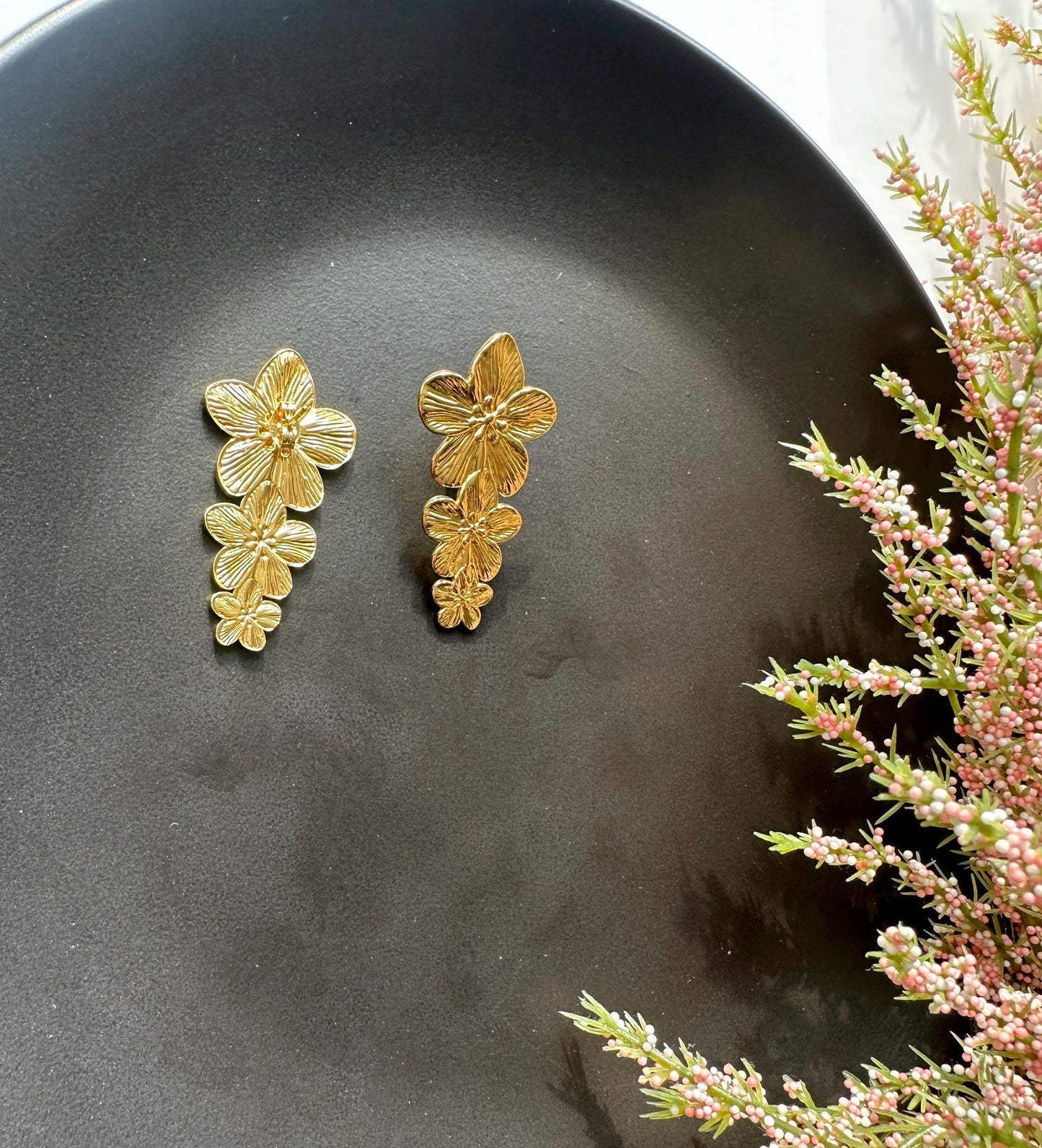 Three Tiered flower earrings