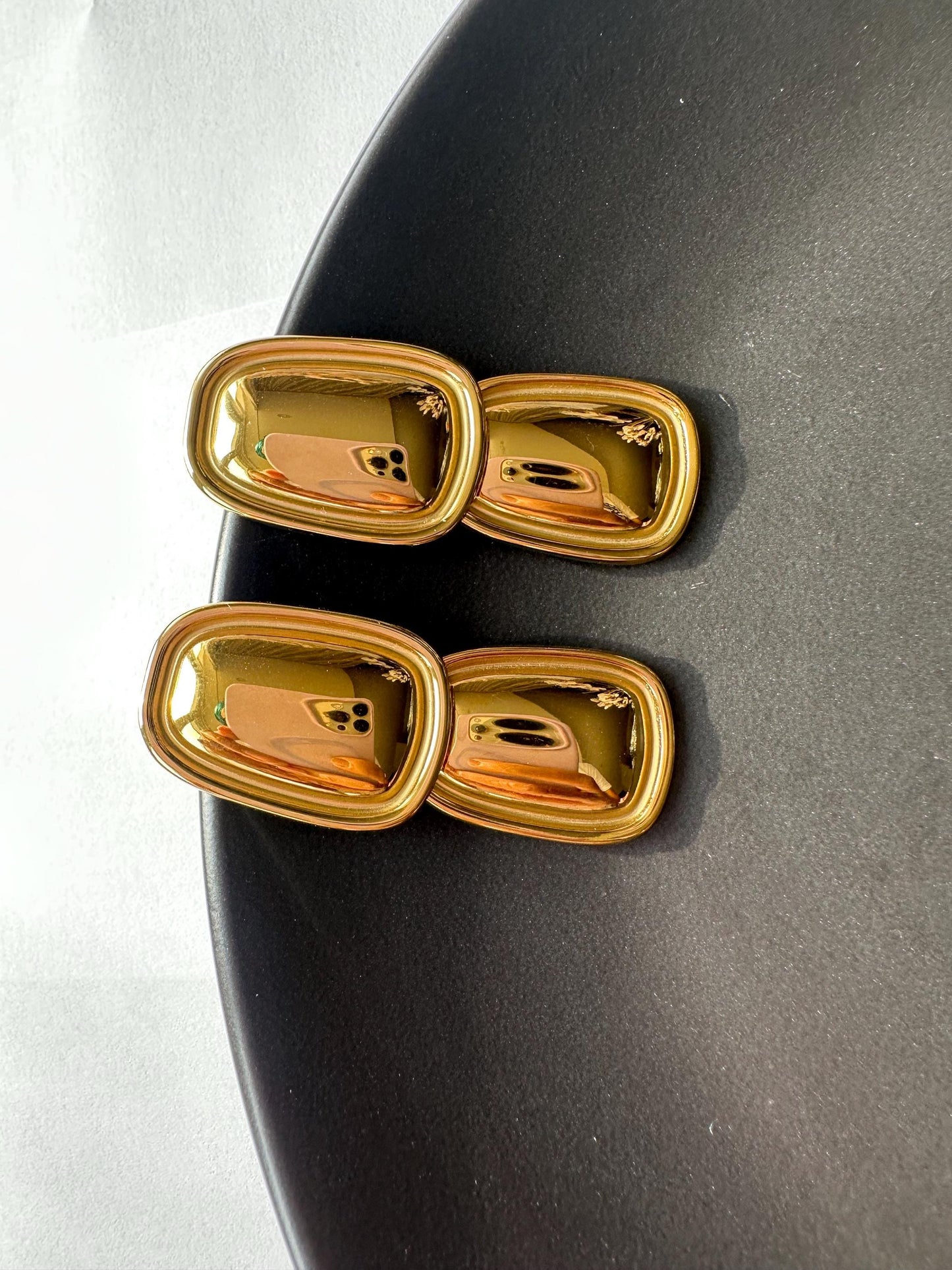 Gold tiered drop dangle earrings