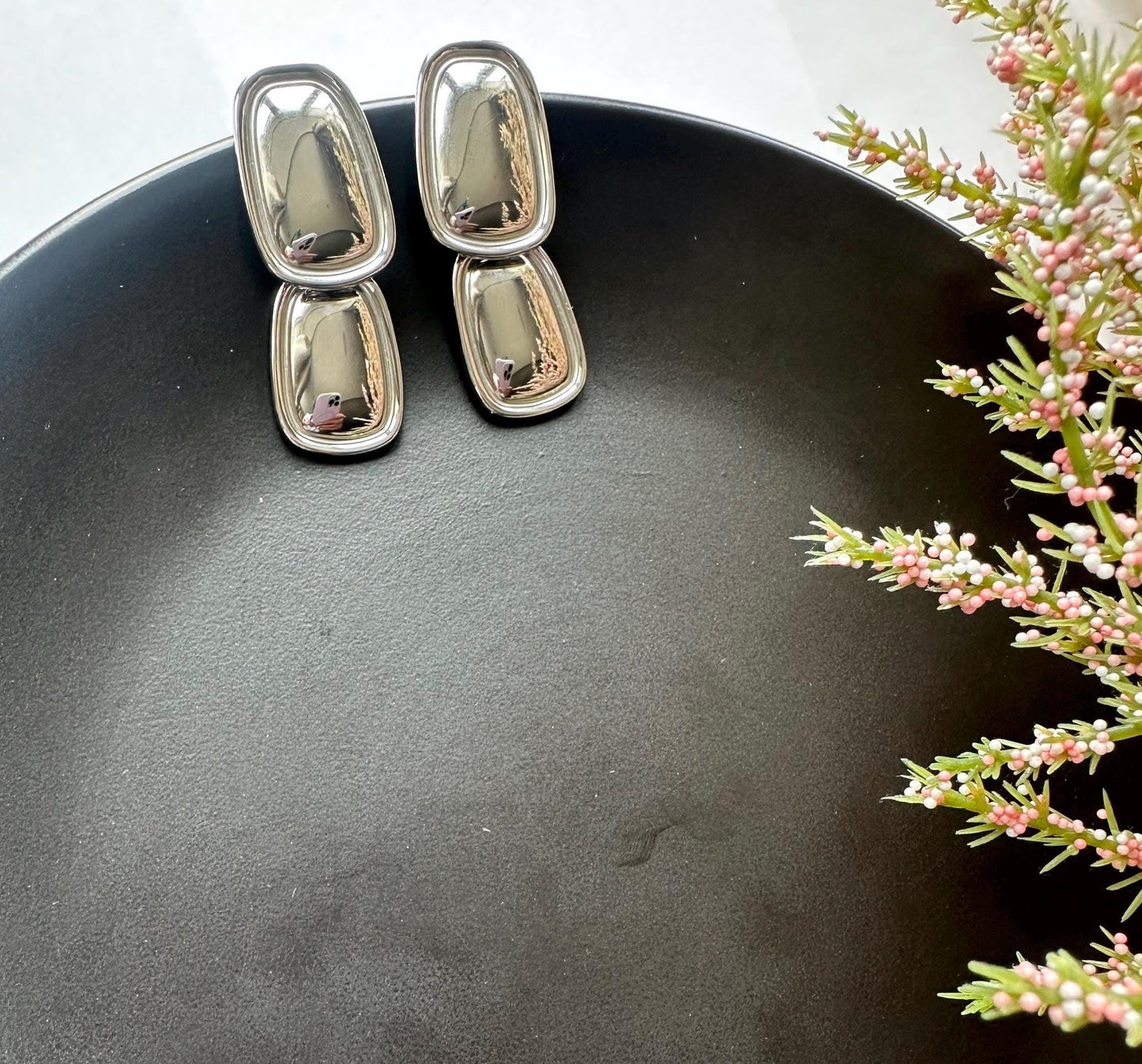 Silver Tiered Drop Dangle earrings