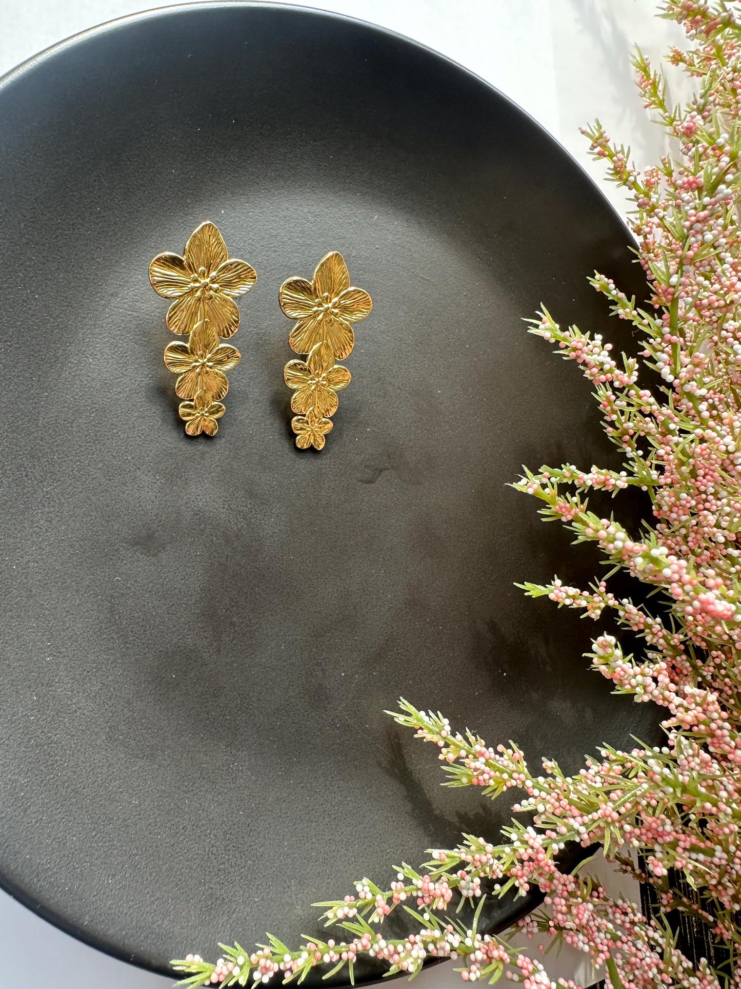 Three Tiered flower earrings