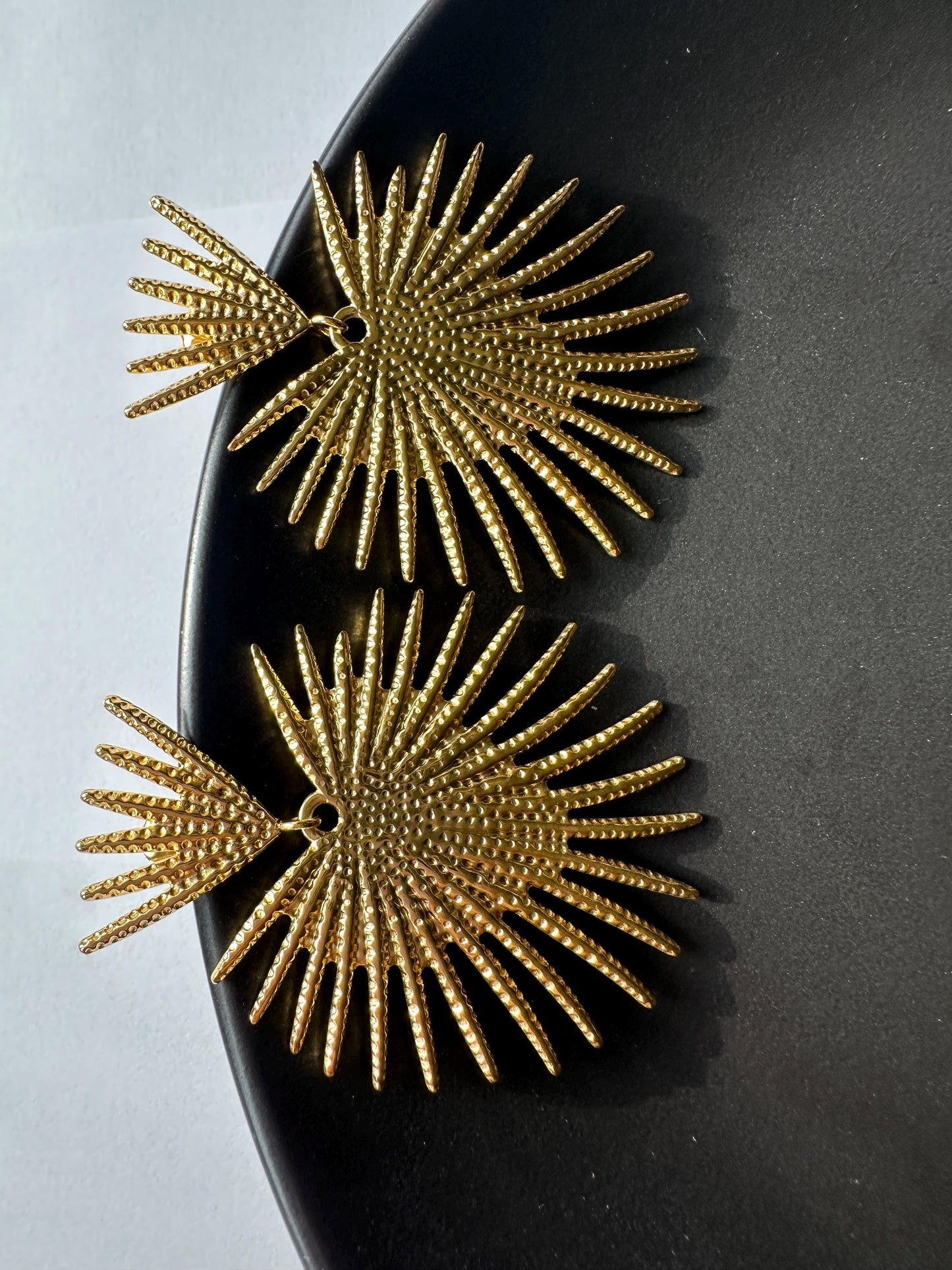 2 Tiered Spiky earrings