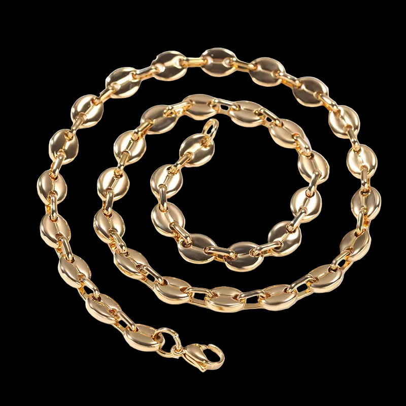 Coffee Bean Link Chain Necklace