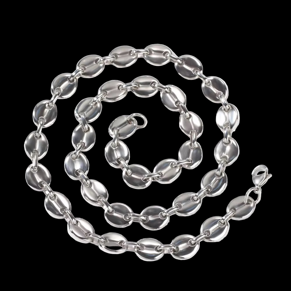 Coffee Bean Link Chain Necklace