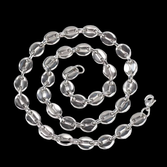 Coffee Bean Link Chain Necklace