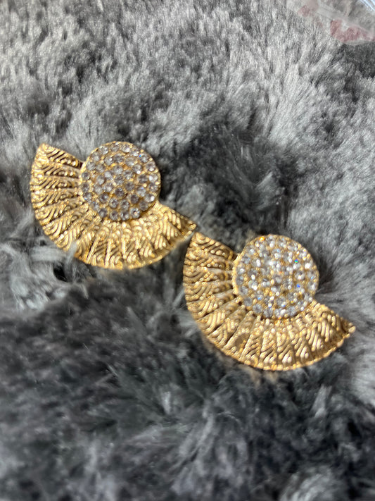 Half Moon Crystal Earrings