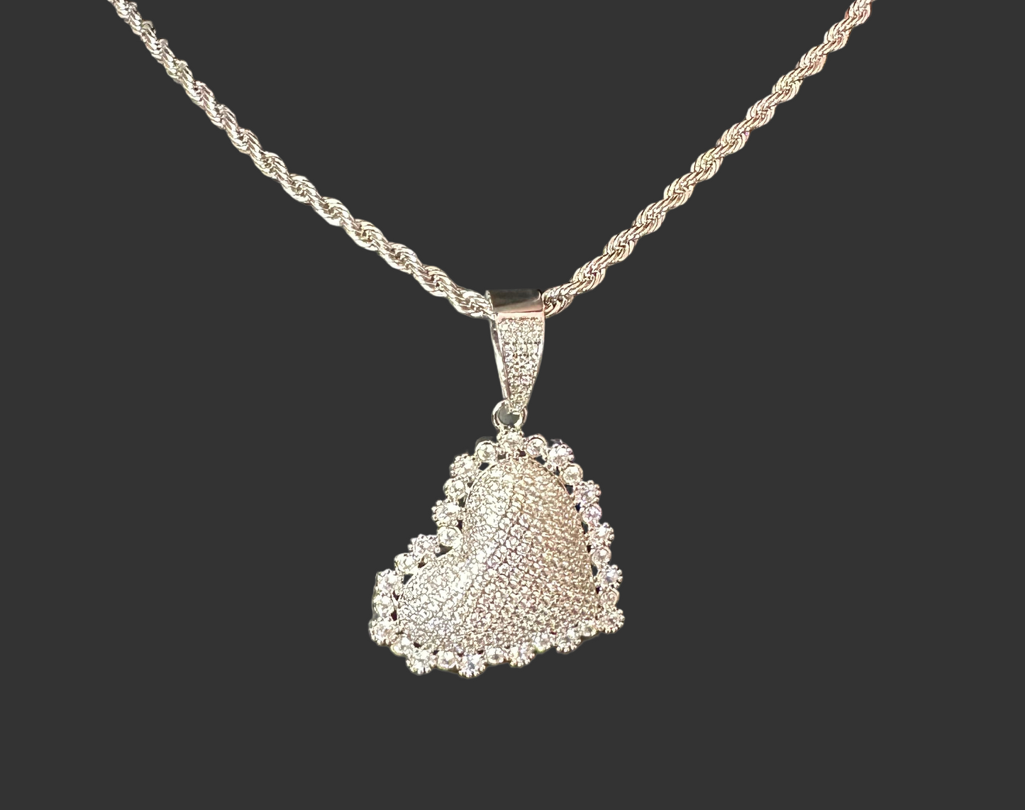 Sparkly Silver Pendant Necklace