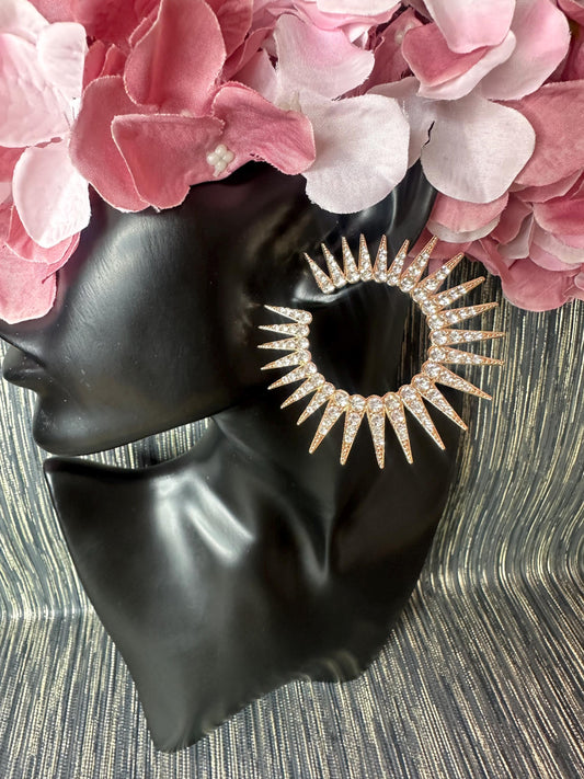 Round Spiked Stones earrings