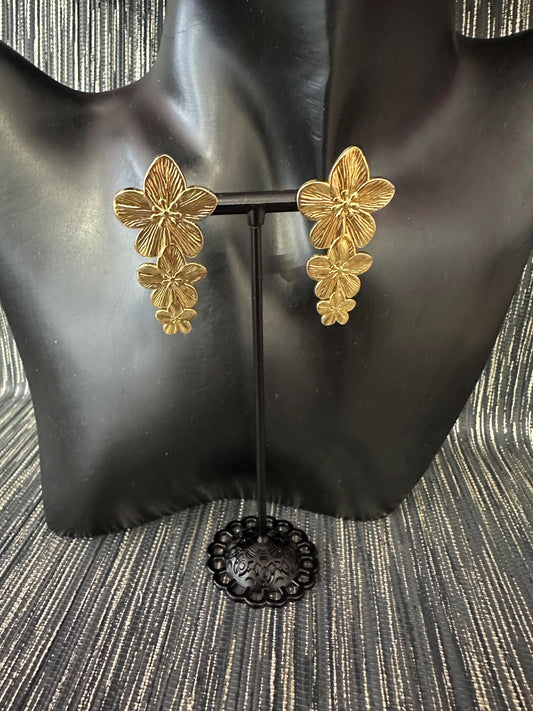 Three Tiered flower earrings