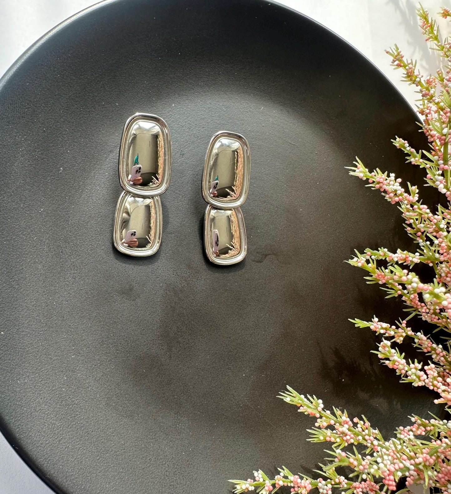 Silver Tiered Drop Dangle earrings